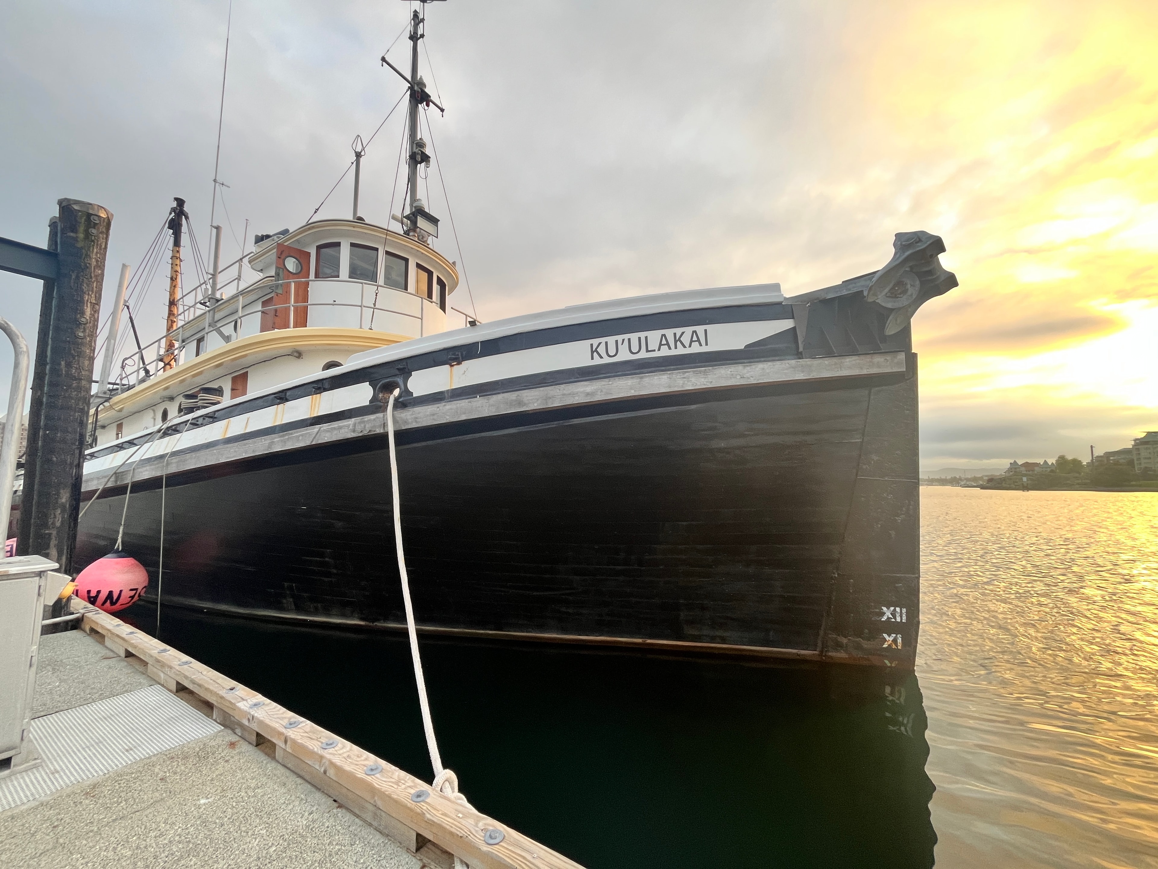Ku'ulakai docked at sunset